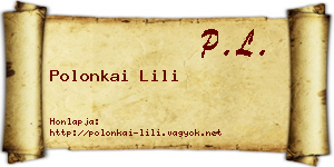 Polonkai Lili névjegykártya